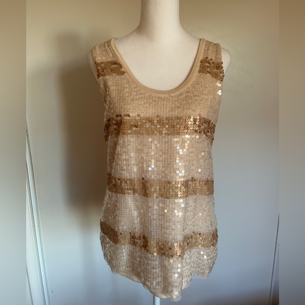 Sequined knit tank top